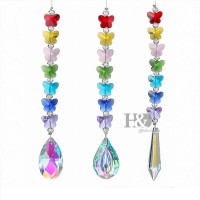 Set 3 Rainbow Crystal Drop Prisms Butterfly Decor Pendant Suncatcher Home Decor  755082648656  392014283436